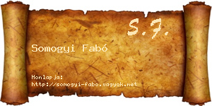Somogyi Fabó névjegykártya